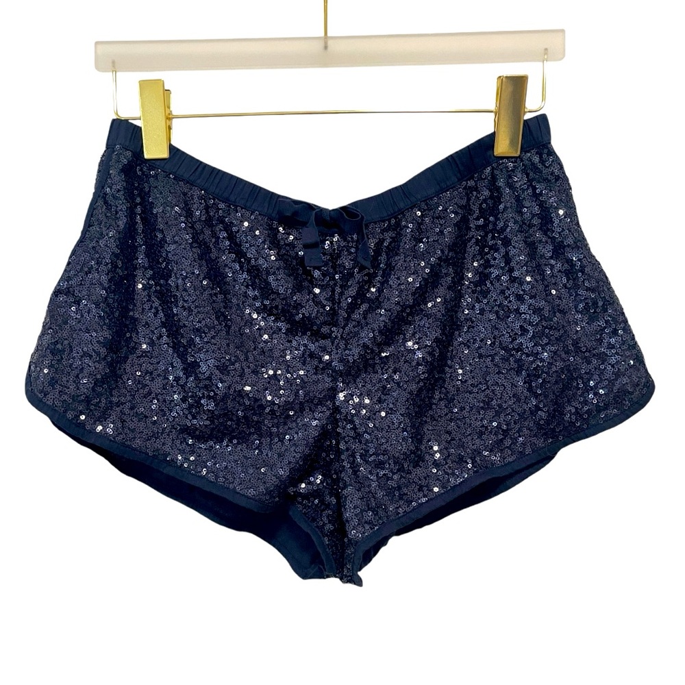 Victoria Secrets Navy Blue Sequins Sleep Shorts M - Picture 6 of 12